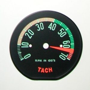 1961-1962 Corvette High RPM Tachometer Face