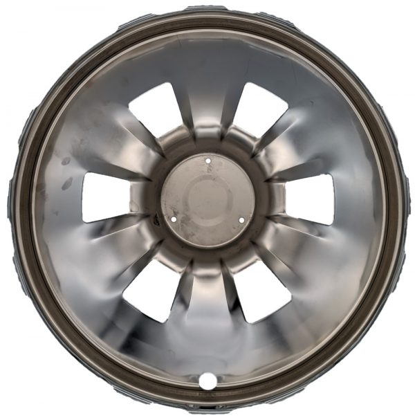 1965 Corvette hubcap without spinner rear view