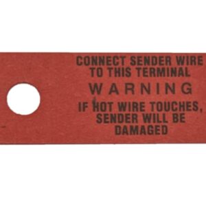 53-62 Corvette fuel gauge warning tag